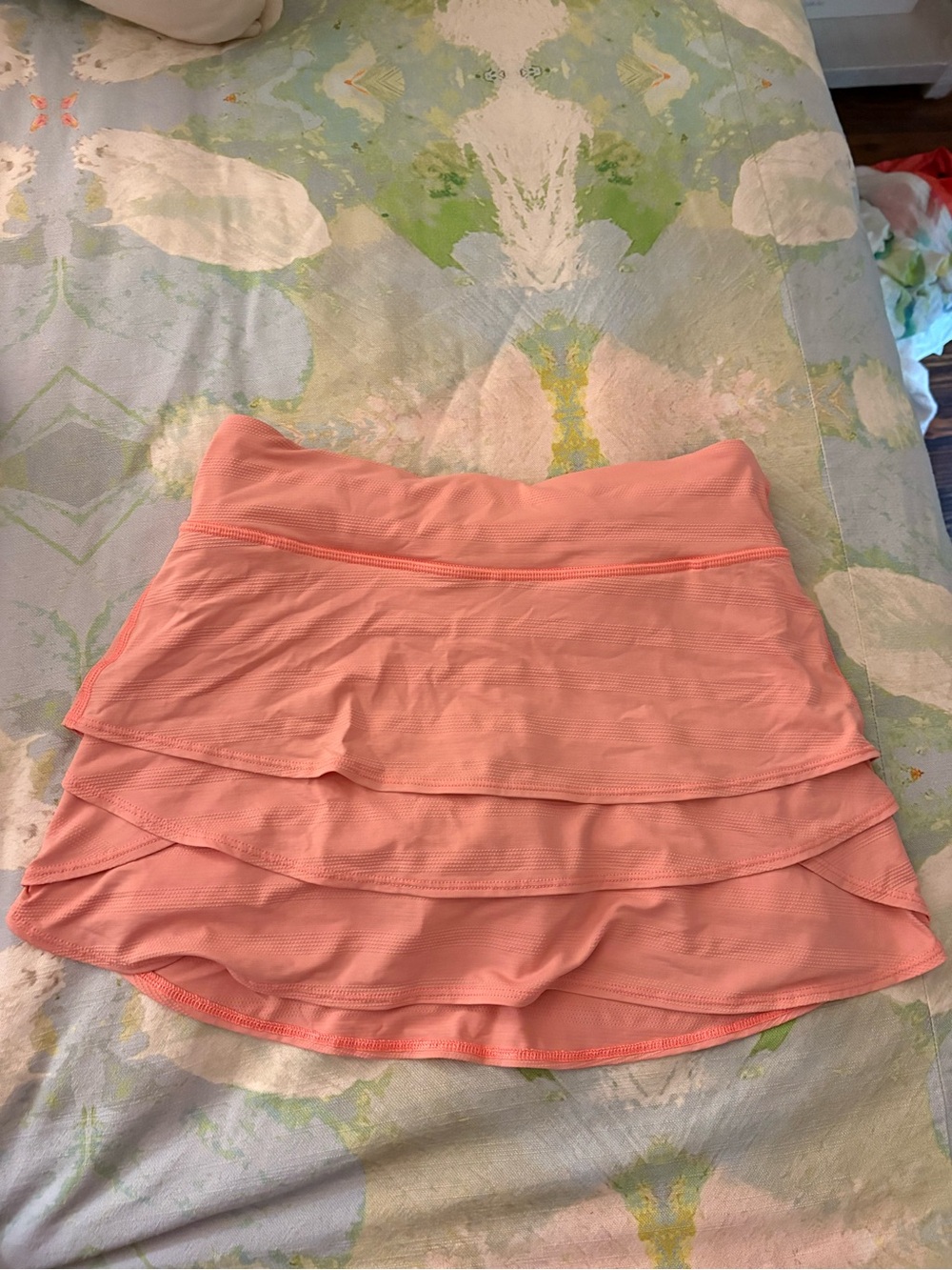 Athleta Peach Layered Ruffle Mini Skirt